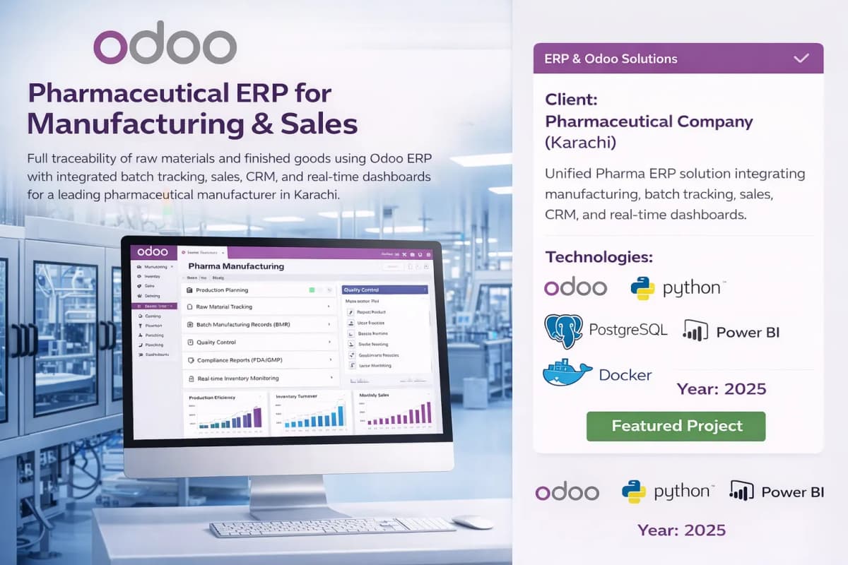 Pharmaceutical ERP for Manufacturing & Sales project image